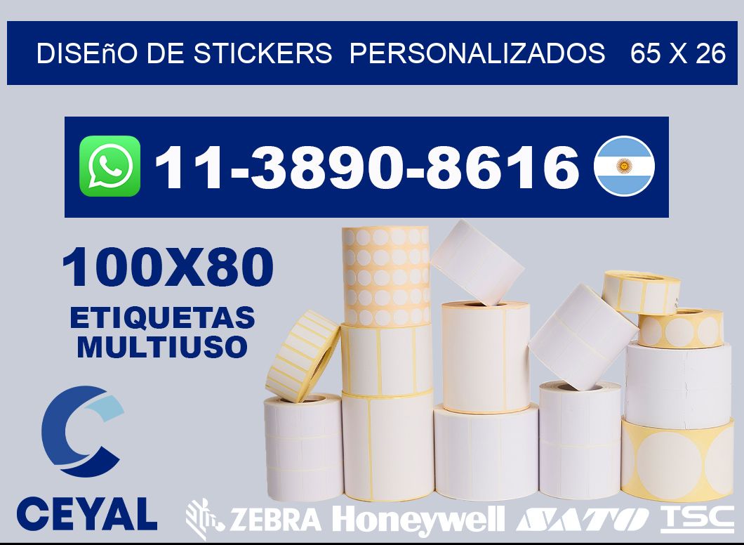 diseño de stickers personalizados 65 x 26