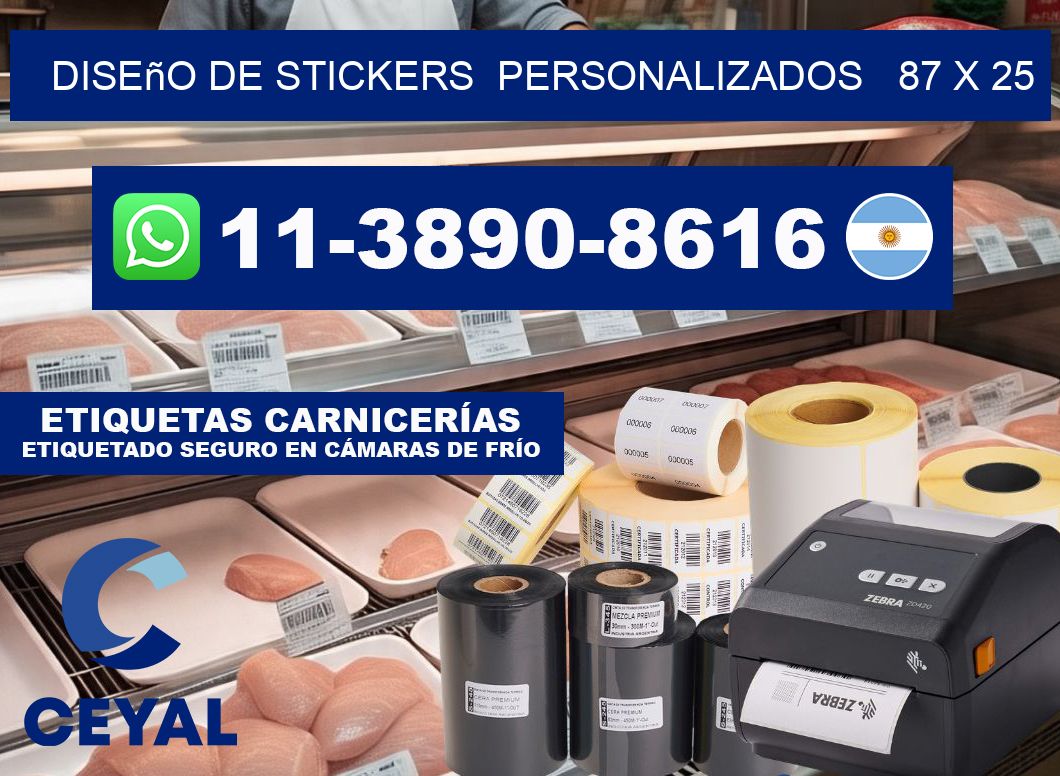 diseño de stickers  personalizados   87 x 25