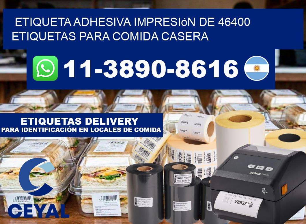 etiqueta adhesiva impresión de 46400 etiquetas para comida casera