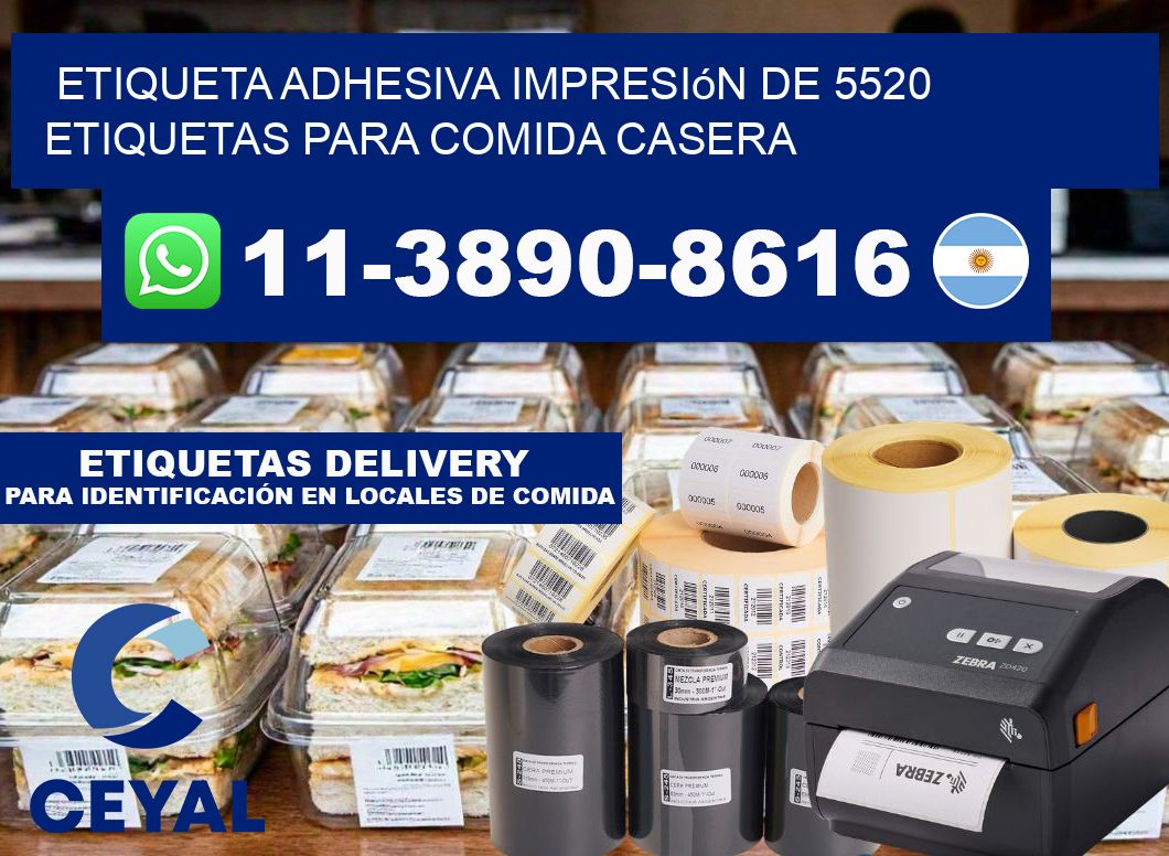etiqueta adhesiva impresión de 5520 etiquetas para comida casera