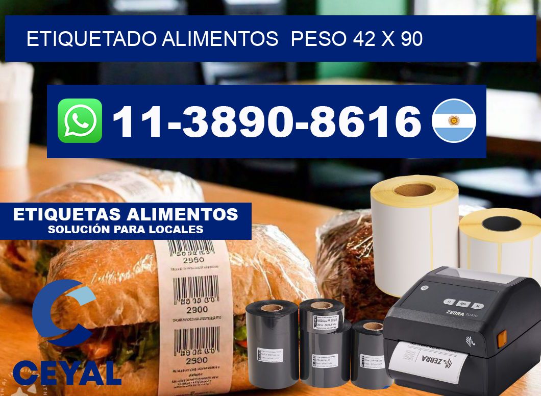 etiquetado alimentos  Peso 42 x 90
