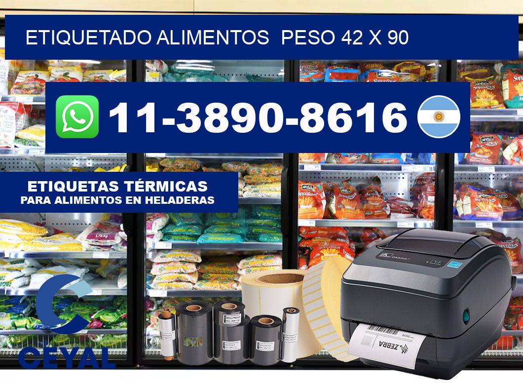 etiquetado alimentos  Peso 42 x 90