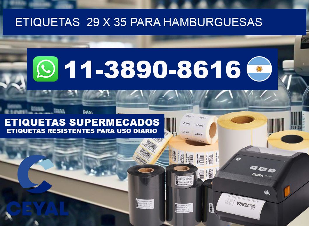 etiquetas  29 x 35 para Hamburguesas