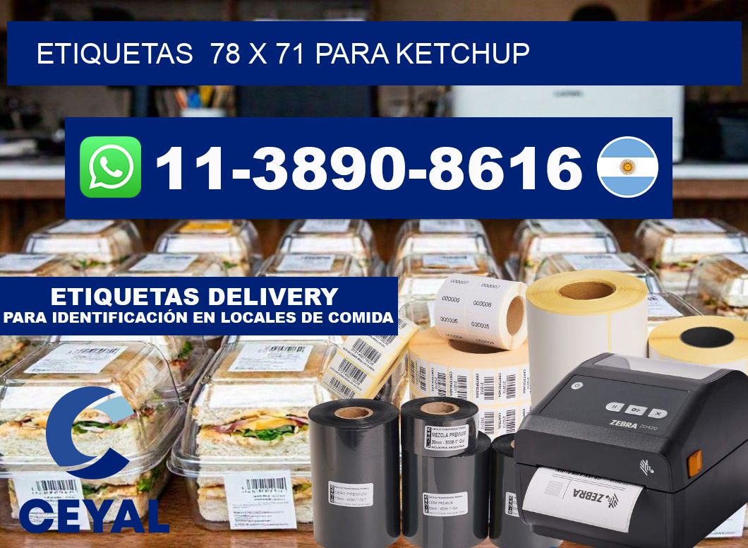 etiquetas  78 x 71 para Ketchup