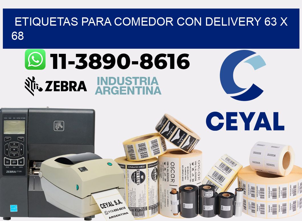 etiquetas para Comedor con delivery 63 x 68
