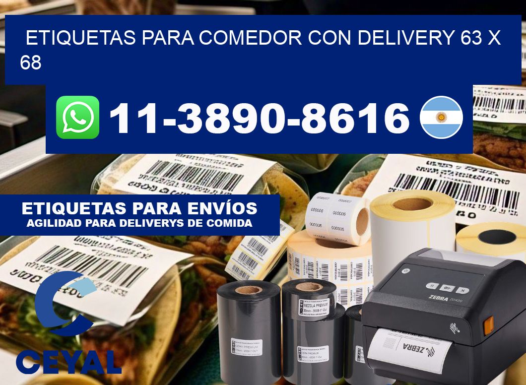 etiquetas para Comedor con delivery 63 x 68