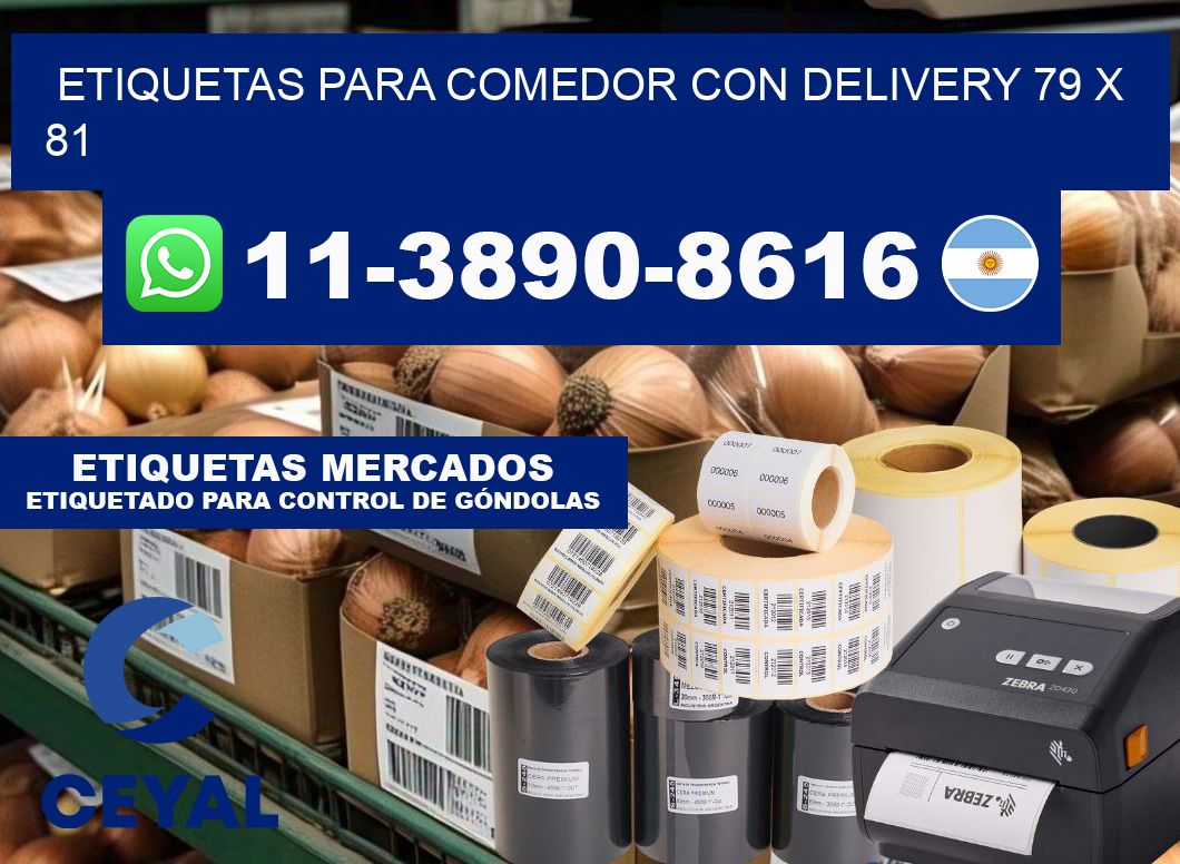 etiquetas para Comedor con delivery 79 x 81