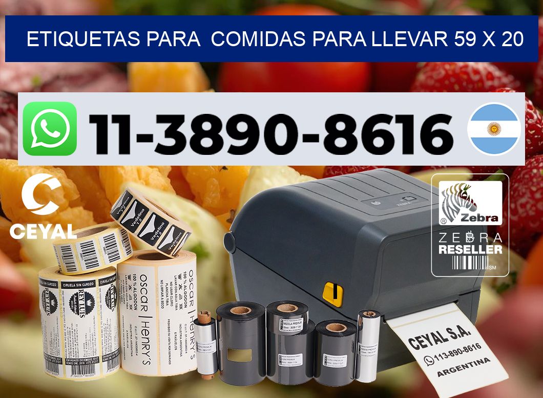 etiquetas para  Comidas para llevar 59 x 20