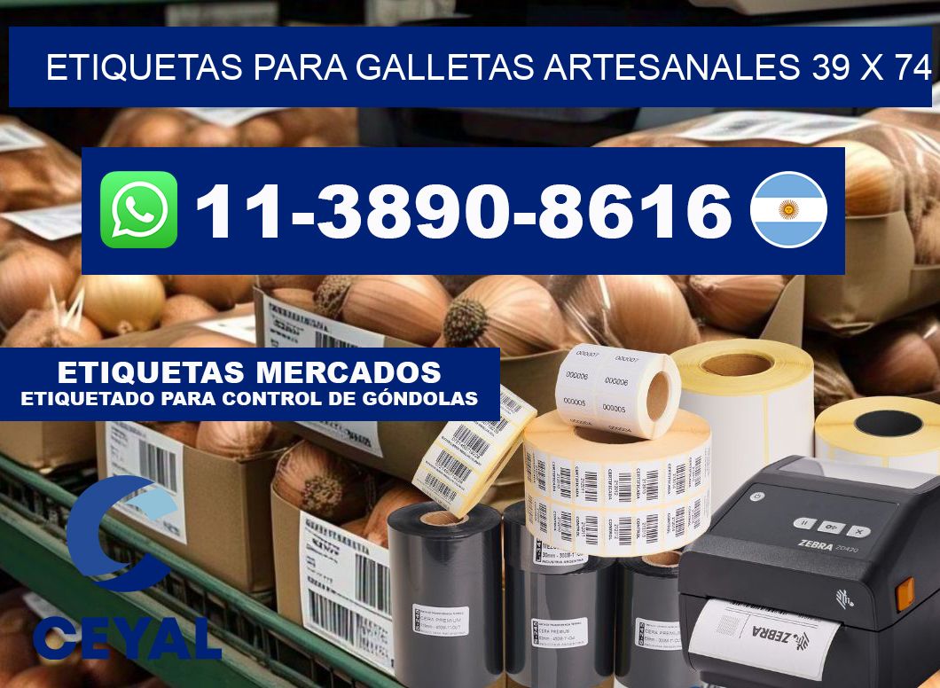 etiquetas para Galletas artesanales 39 x 74