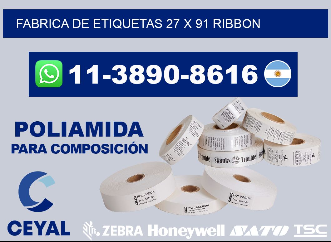 fabrica de etiquetas 27 x 91 ribbon
