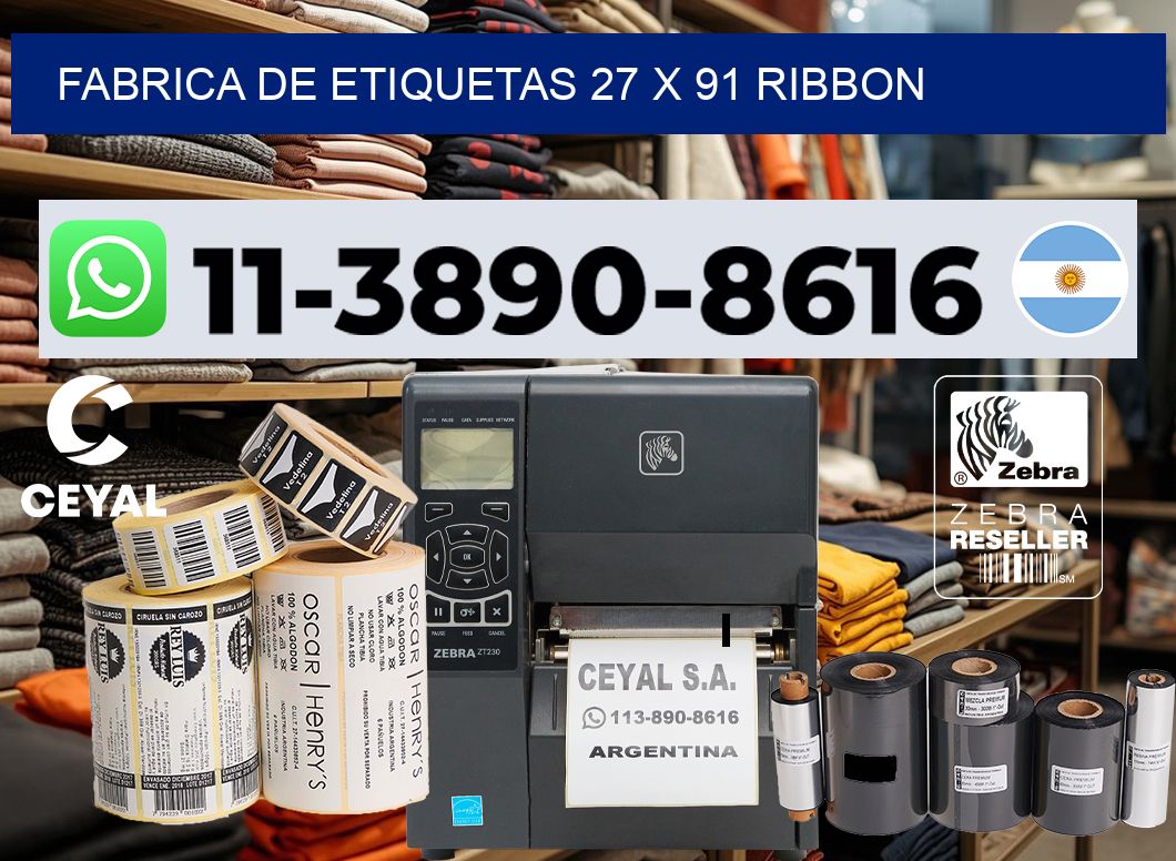 fabrica de etiquetas 27 x 91 ribbon