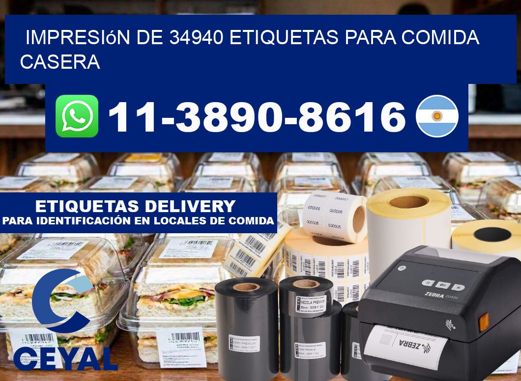 impresión de 34940 etiquetas para comida casera