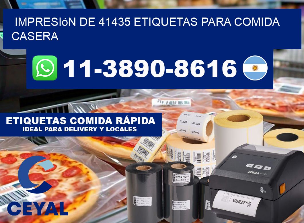 impresión de 41435 etiquetas para comida casera