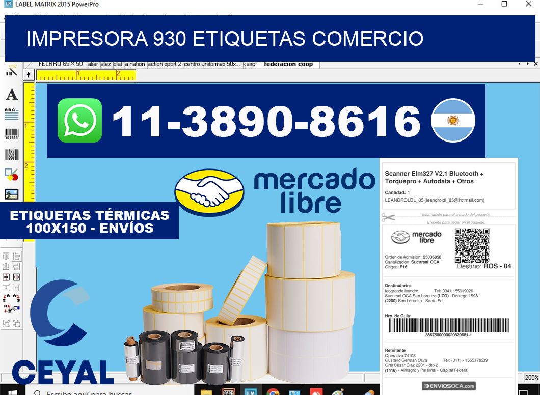 impresora 930 etiquetas comercio