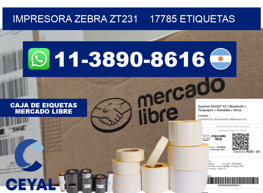 impresora zebra zt231    17785 etiquetas
