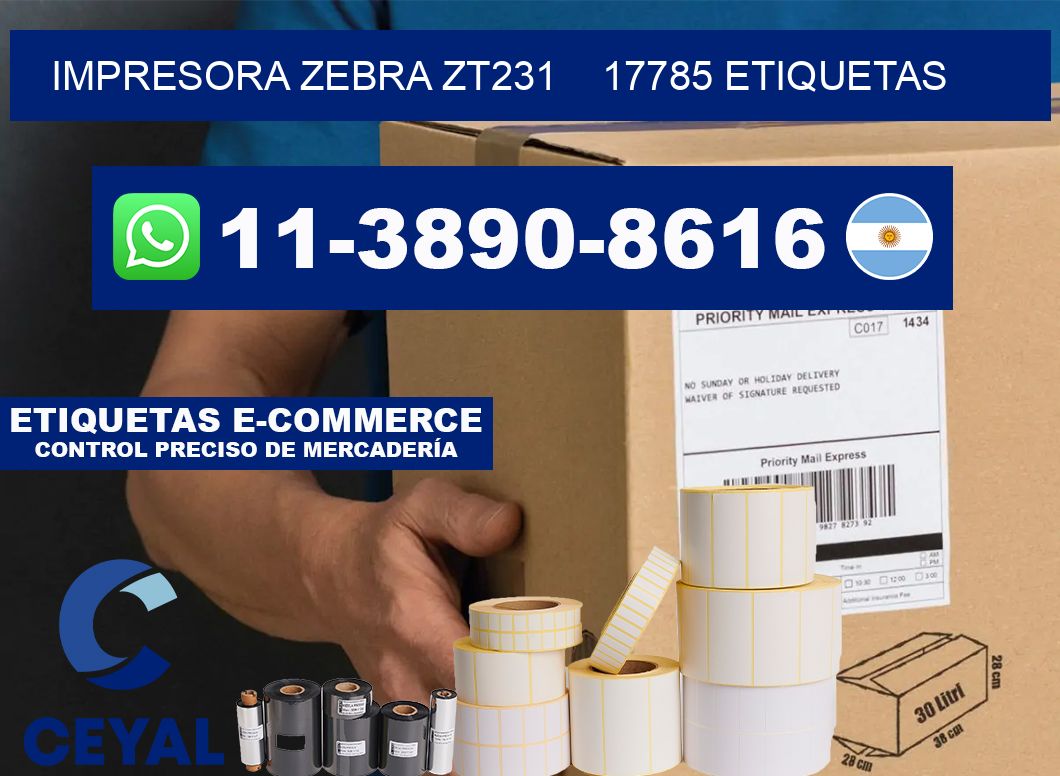 impresora zebra zt231    17785 etiquetas