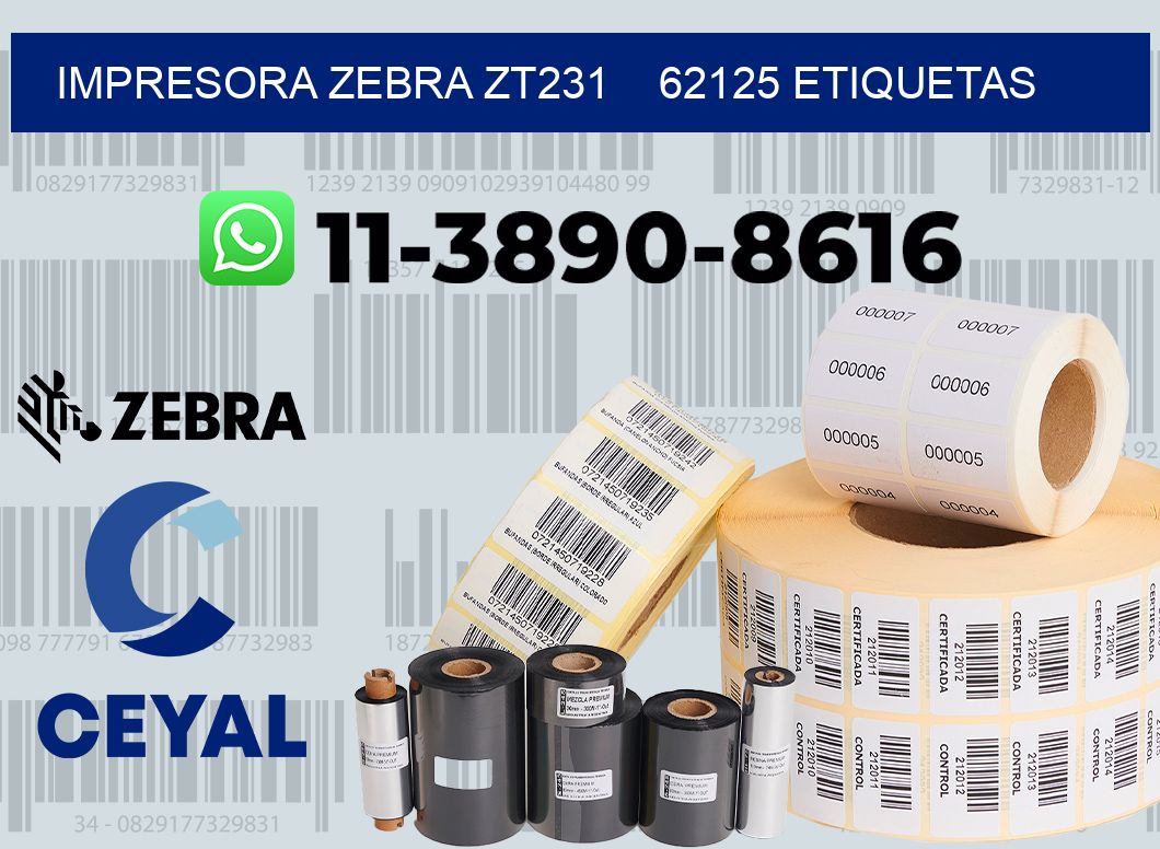 impresora zebra zt231    62125 etiquetas