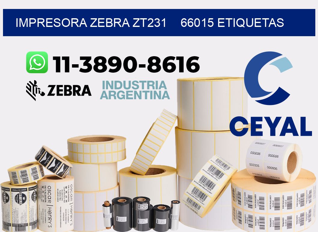 impresora zebra zt231    66015 etiquetas
