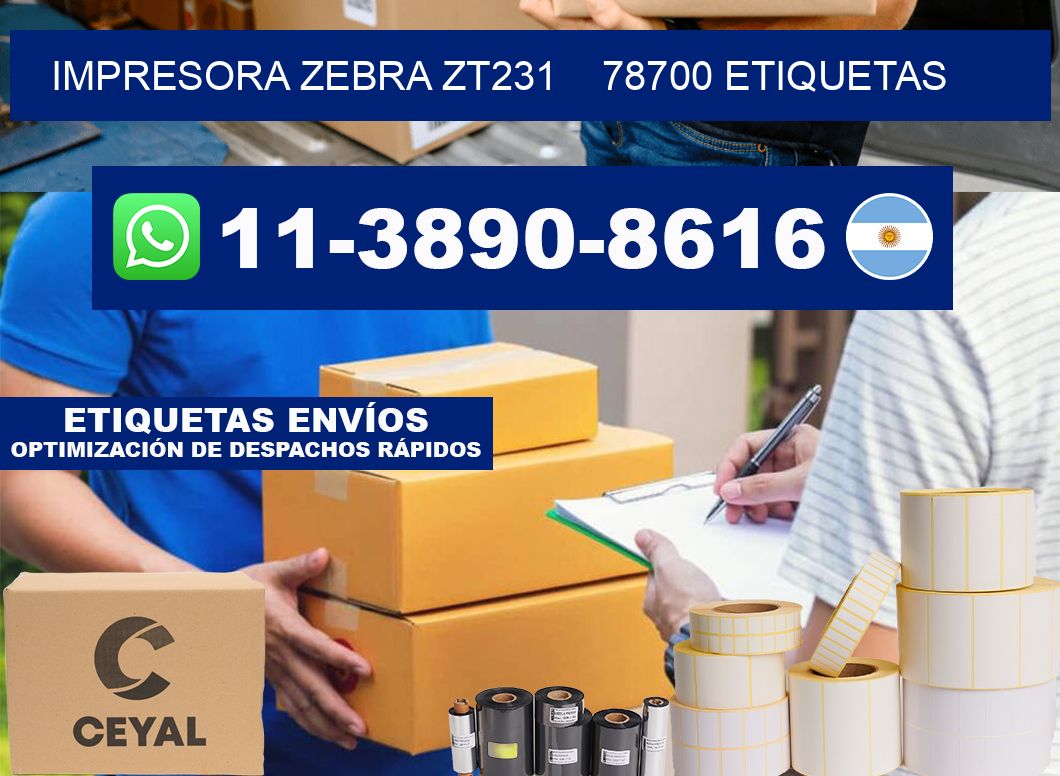 impresora zebra zt231    78700 etiquetas