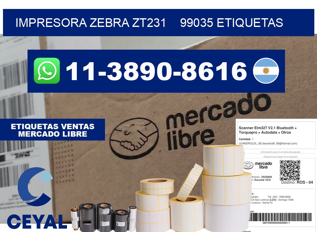 impresora zebra zt231    99035 etiquetas