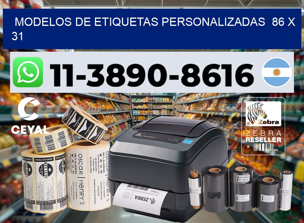 modelos de etiquetas personalizadas 86 x 31