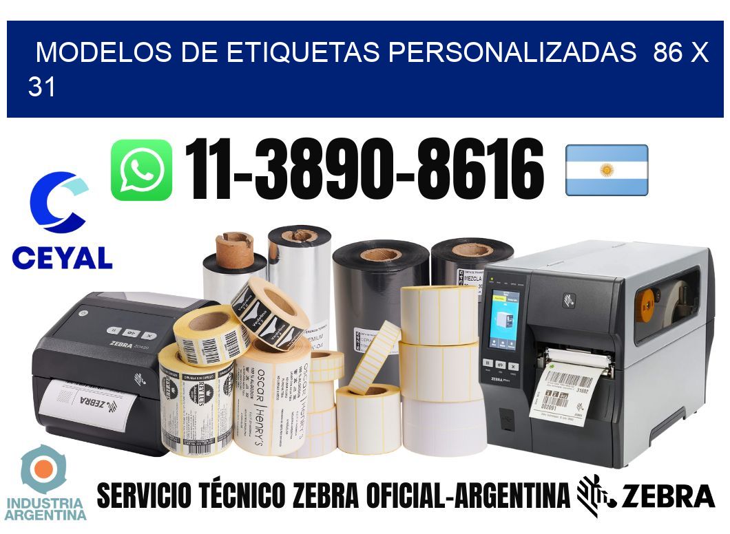 modelos de etiquetas personalizadas 86 x 31