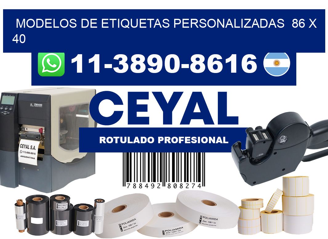 modelos de etiquetas personalizadas  86 x 40