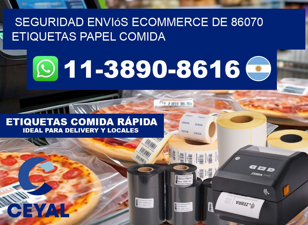 seguridad enviós ecommerce de 86070 etiquetas papel comida