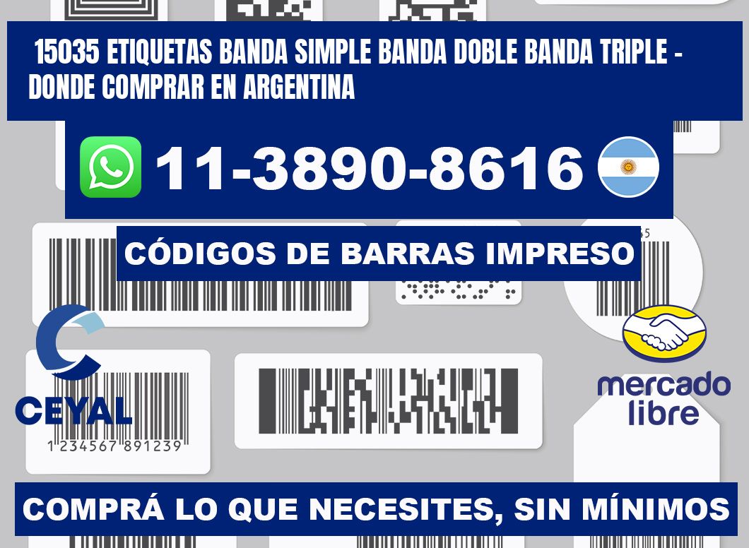15035 etiquetas banda simple banda doble banda triple - Donde Comprar en Argentina