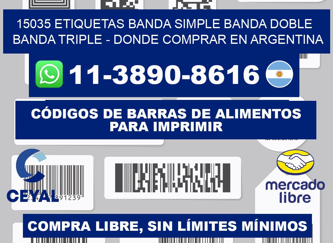 15035 etiquetas banda simple banda doble banda triple - Donde Comprar en Argentina