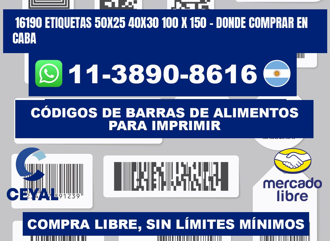 16190 etiquetas 50x25 40x30 100 x 150 - Donde Comprar en Caba