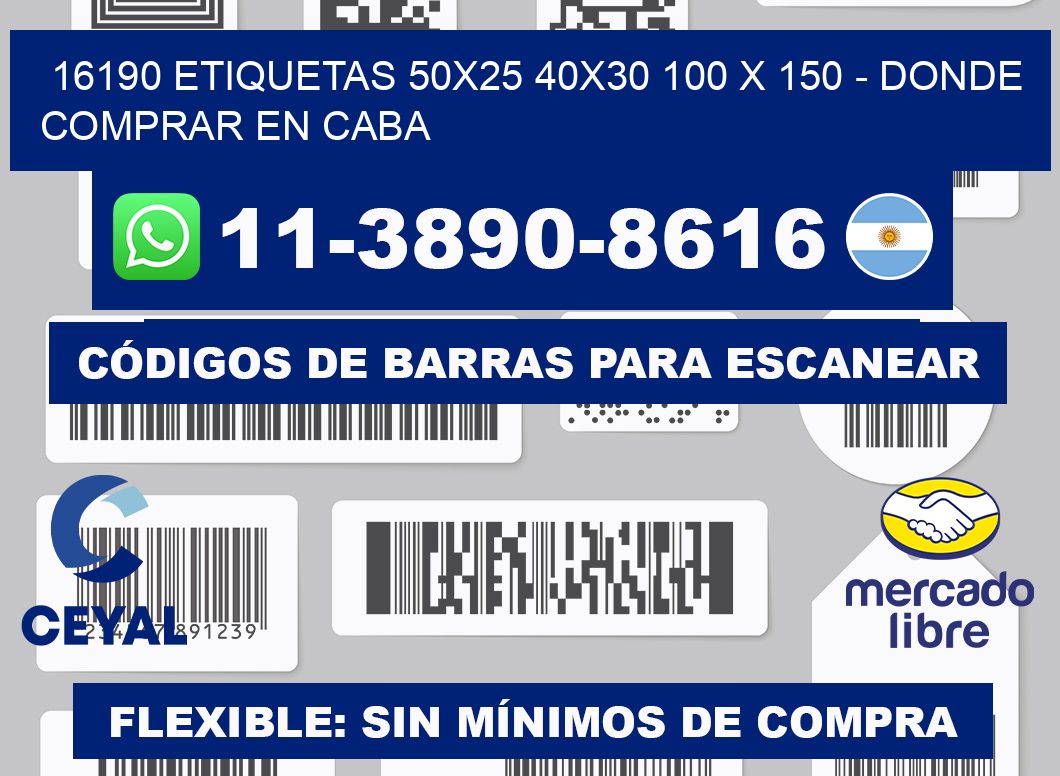 16190 etiquetas 50x25 40x30 100 x 150 - Donde Comprar en Caba