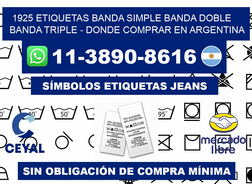 1925 etiquetas banda simple banda doble banda triple - Donde Comprar en Argentina