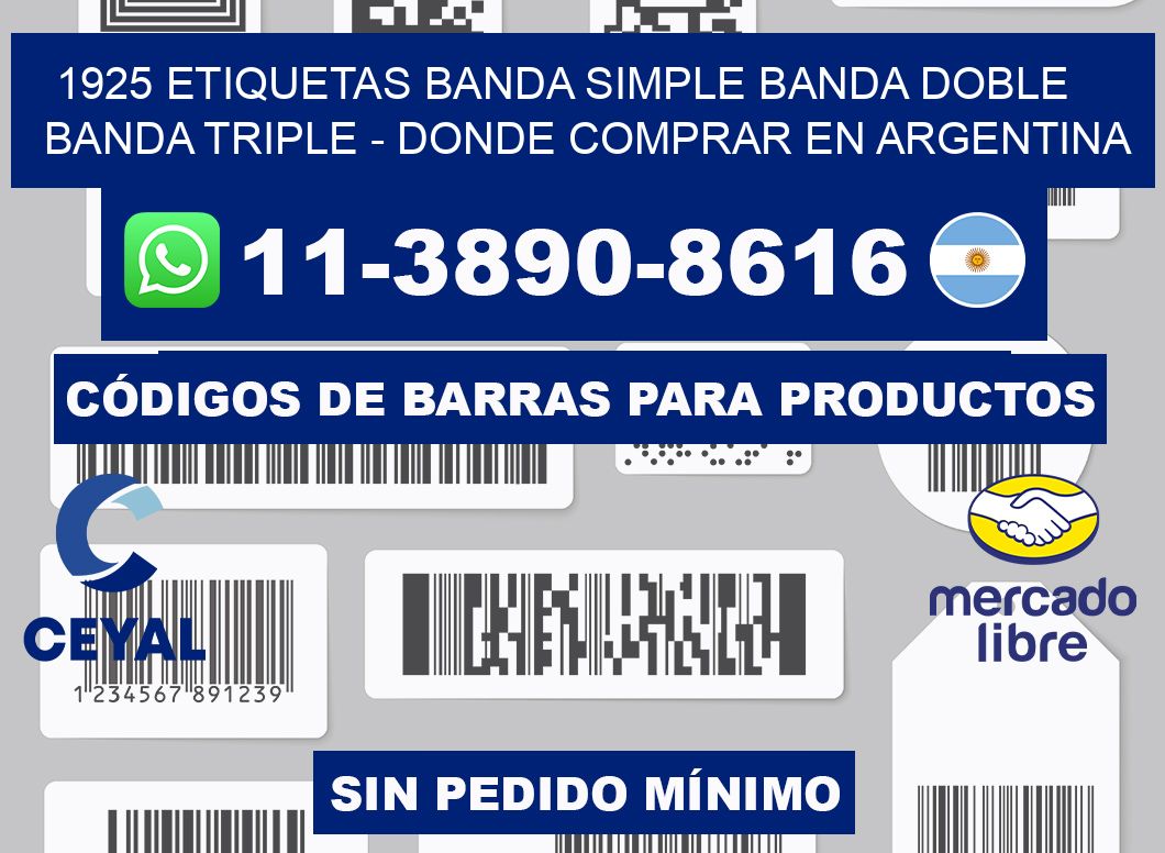 1925 etiquetas banda simple banda doble banda triple - Donde Comprar en Argentina