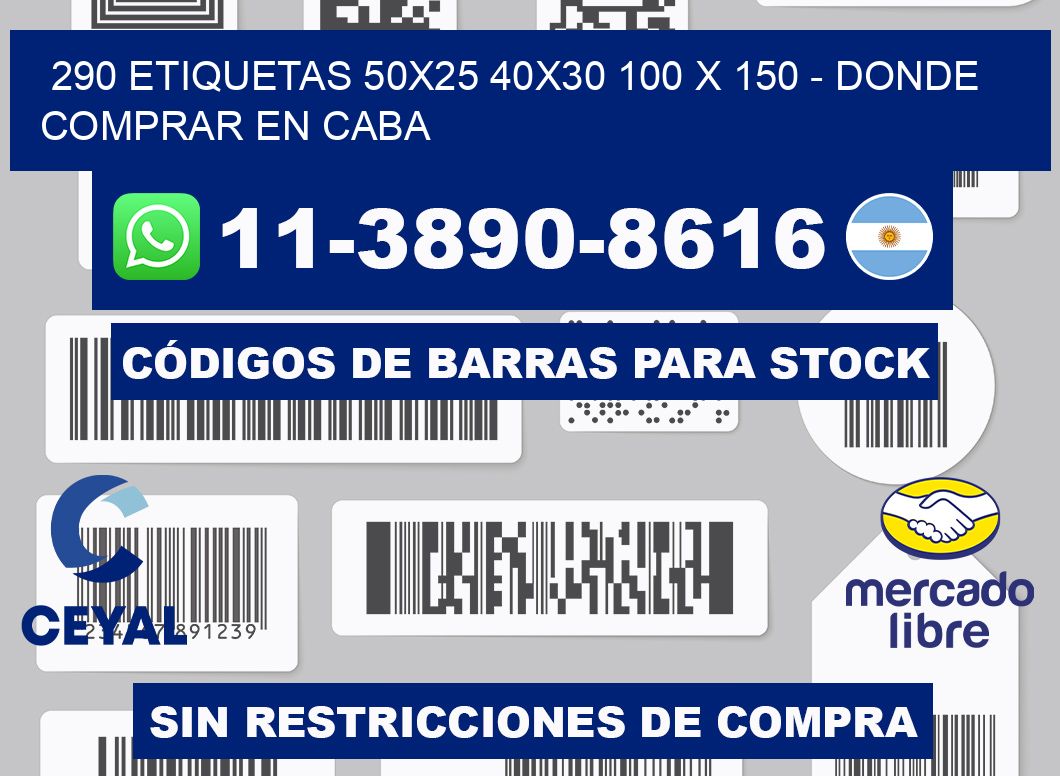 290 etiquetas 50x25 40x30 100 x 150 - Donde Comprar en Caba