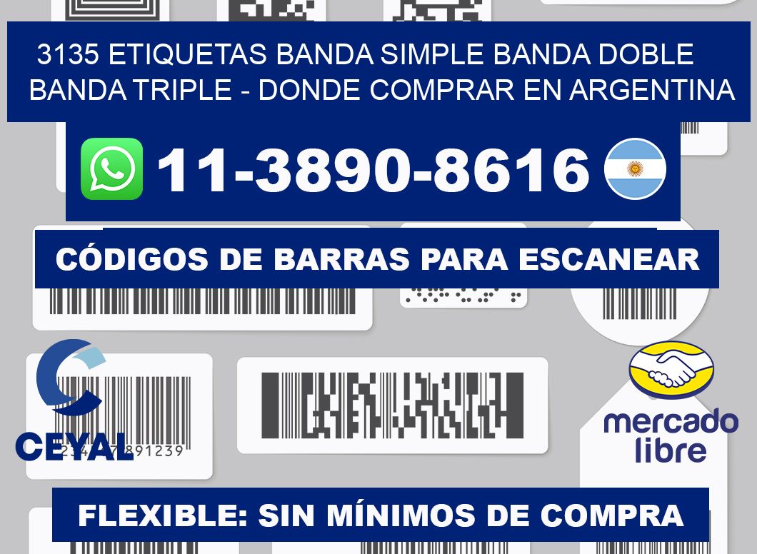 3135 etiquetas banda simple banda doble banda triple - Donde Comprar en Argentina