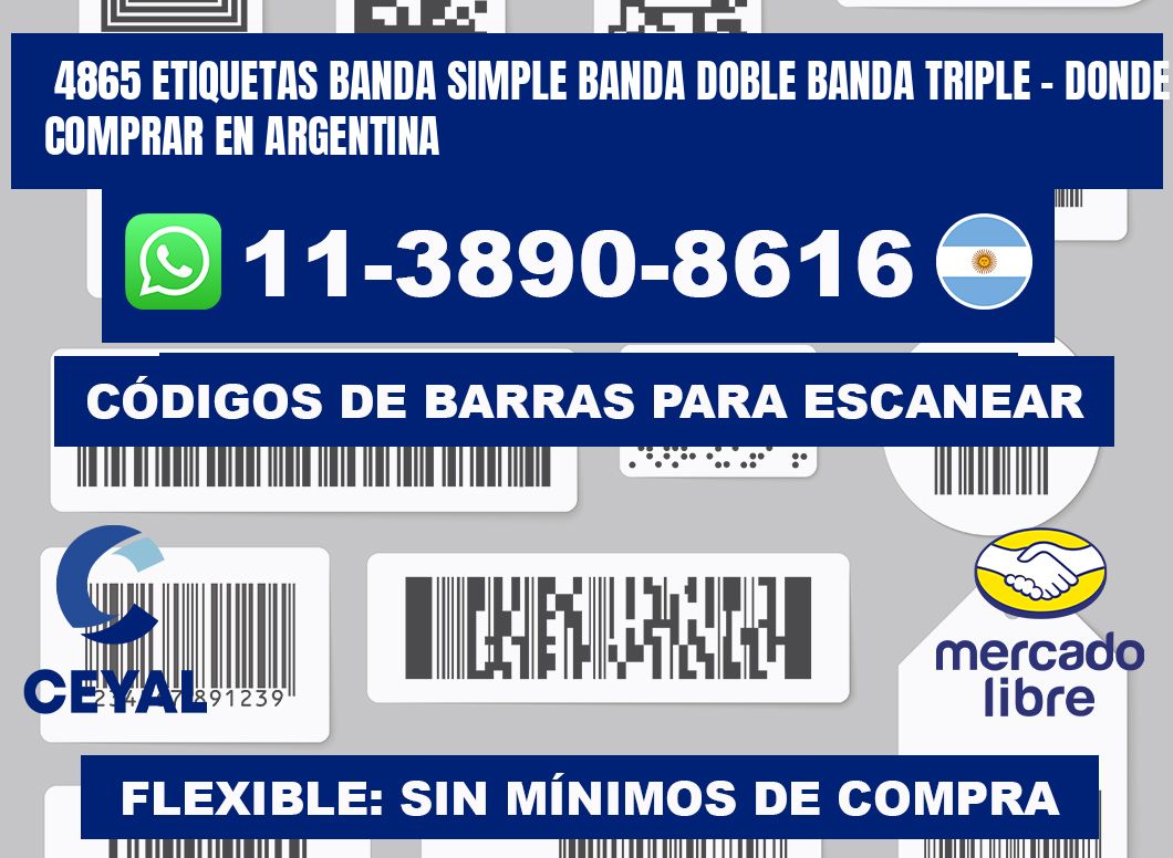 4865 etiquetas banda simple banda doble banda triple - Donde Comprar en Argentina