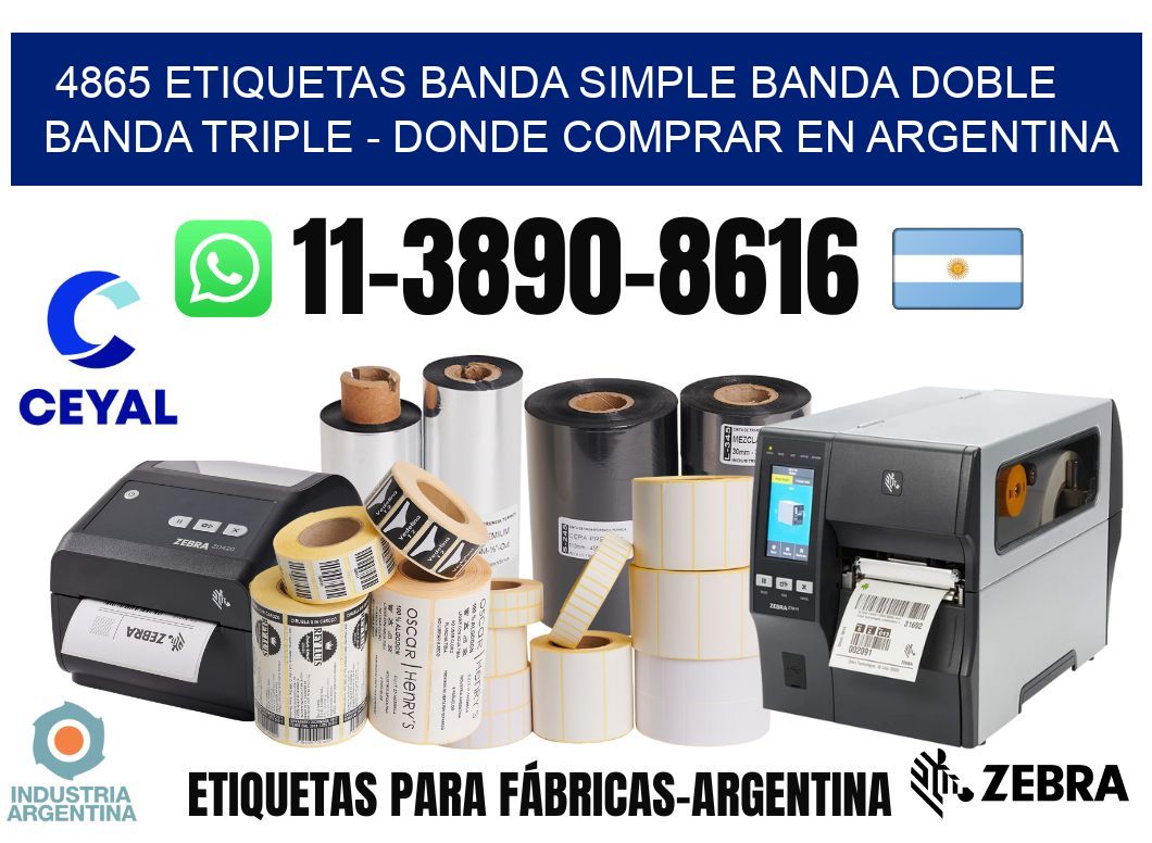 4865 etiquetas banda simple banda doble banda triple - Donde Comprar en Argentina