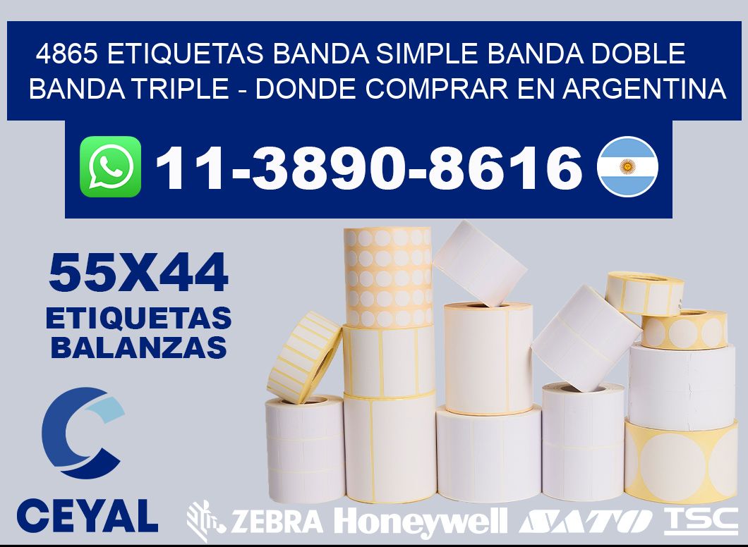 4865 etiquetas banda simple banda doble banda triple - Donde Comprar en Argentina