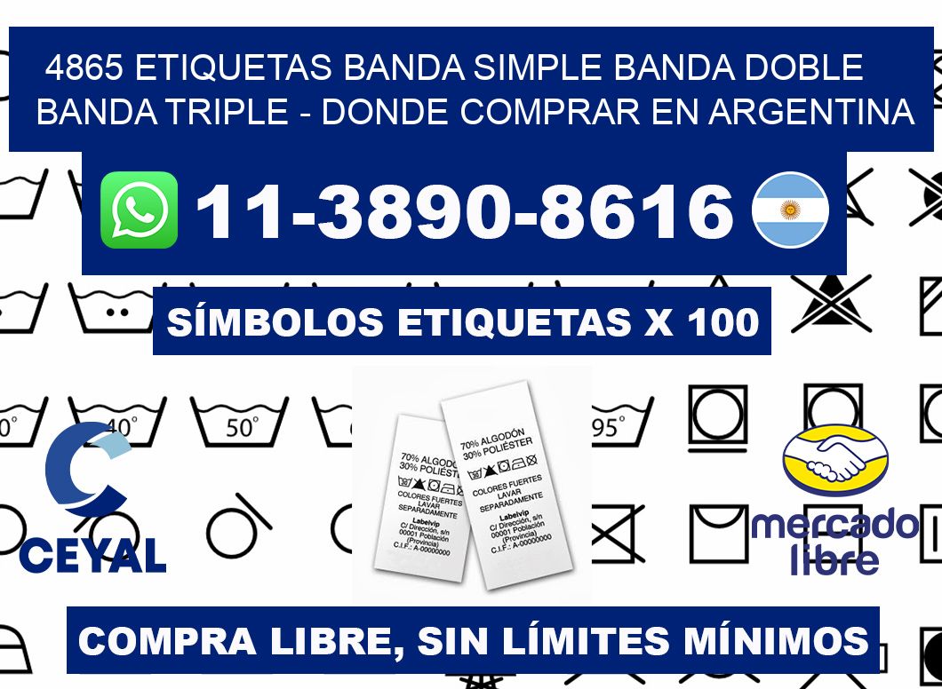 4865 etiquetas banda simple banda doble banda triple - Donde Comprar en Argentina