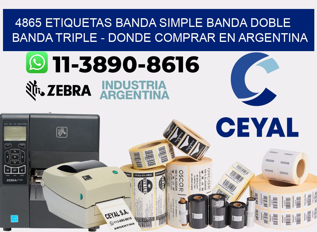 4865 etiquetas banda simple banda doble banda triple - Donde Comprar en Argentina