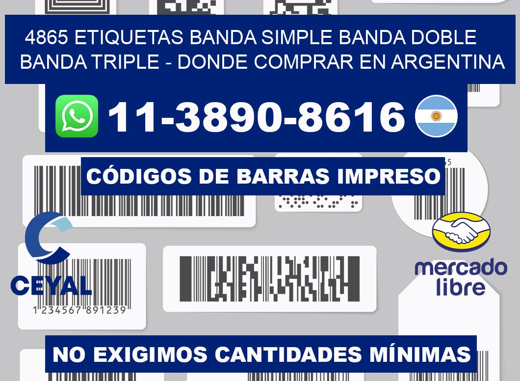 4865 etiquetas banda simple banda doble banda triple - Donde Comprar en Argentina