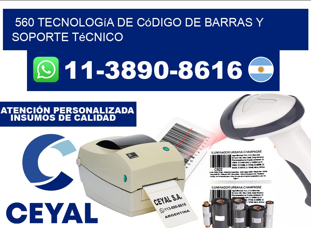 560 Tecnología de Código de Barras y Soporte Técnico