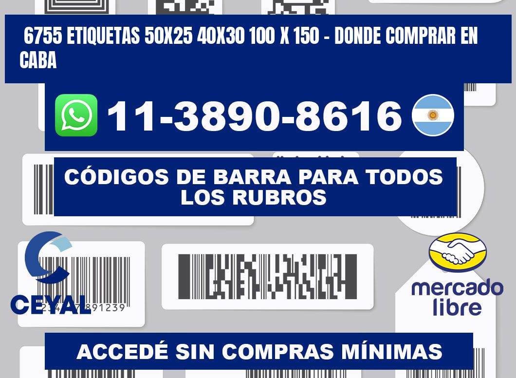 6755 etiquetas 50x25 40x30 100 x 150 - Donde Comprar en Caba