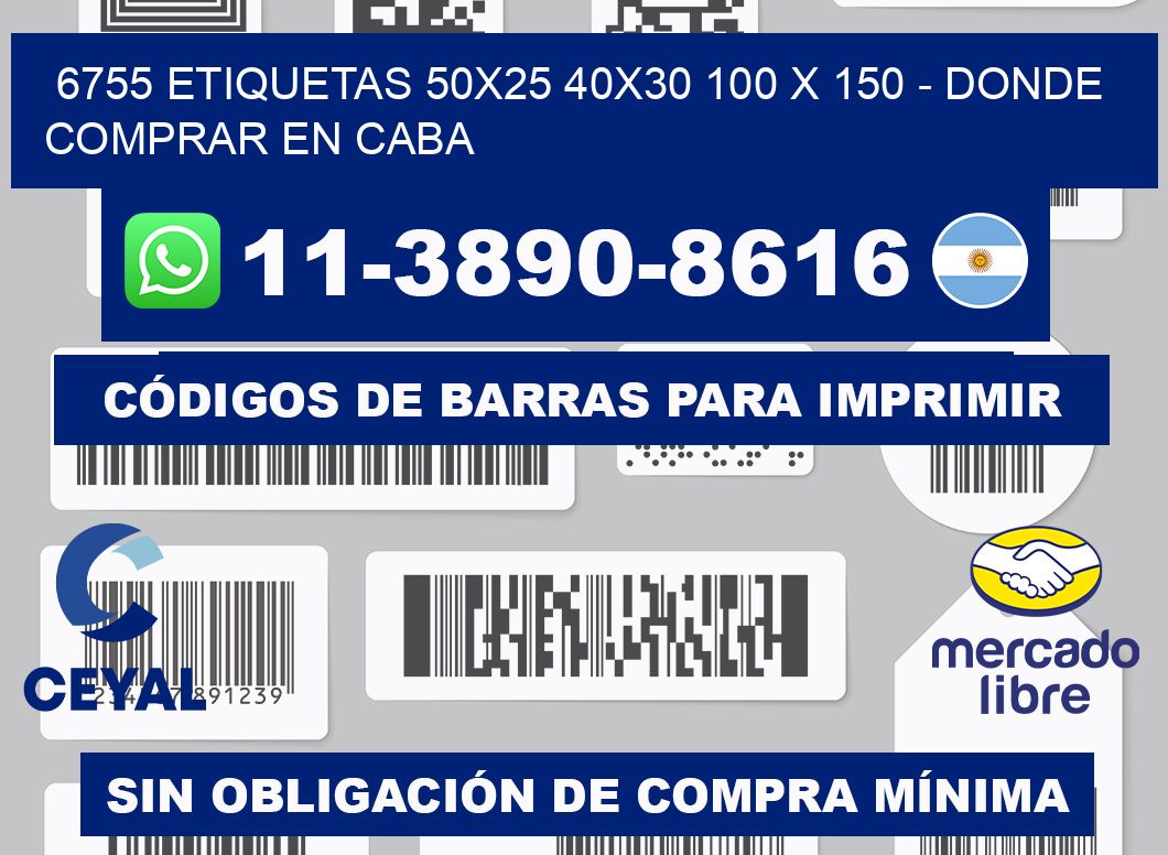 6755 etiquetas 50x25 40x30 100 x 150 - Donde Comprar en Caba