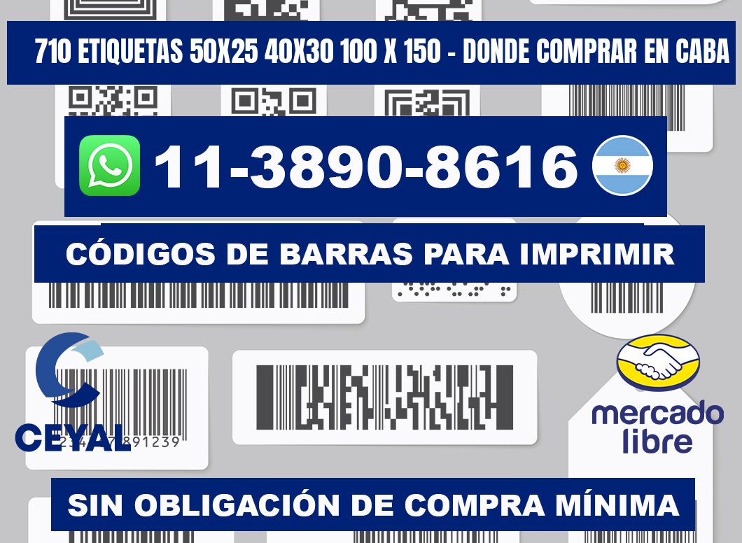 710 etiquetas 50x25 40x30 100 x 150 - Donde Comprar en Caba