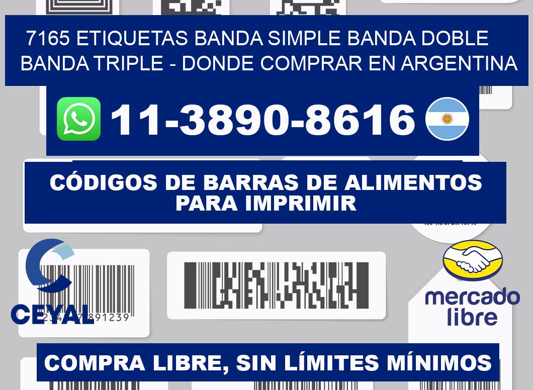 7165 etiquetas banda simple banda doble banda triple - Donde Comprar en Argentina