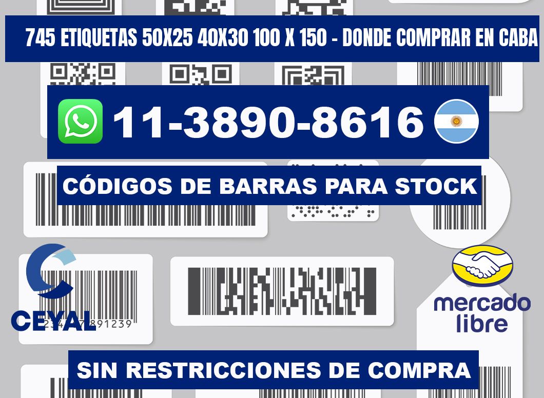 745 etiquetas 50x25 40x30 100 x 150 - Donde Comprar en Caba