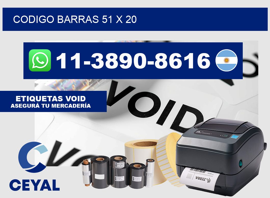 Codigo barras 51 x 20