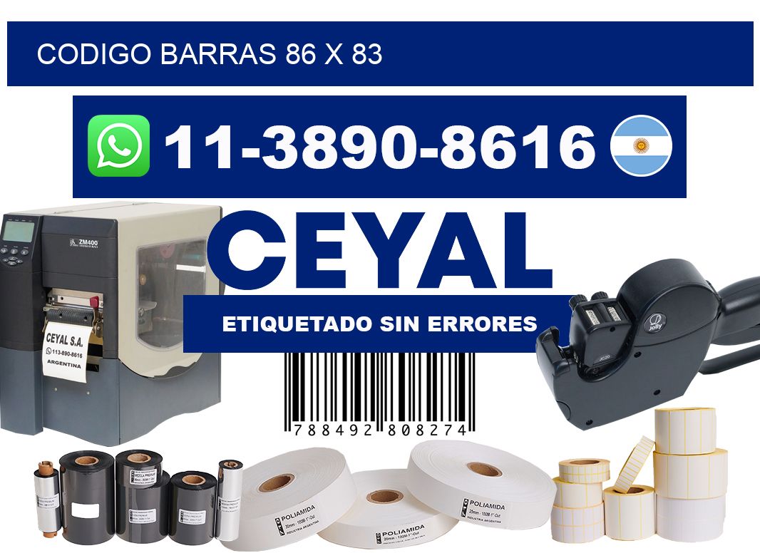 Codigo barras 86 x 83